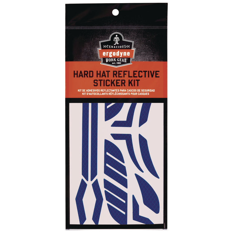 Skullerz 8961 Reflective Hard Hat and Safety Helmet Sticker Kit, 18 Assorted Stickers, Blue