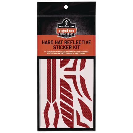 Skullerz 8961 Reflective Hard Hat and Safety Helmet Sticker Kit, 18 Assorted Stickers, Red