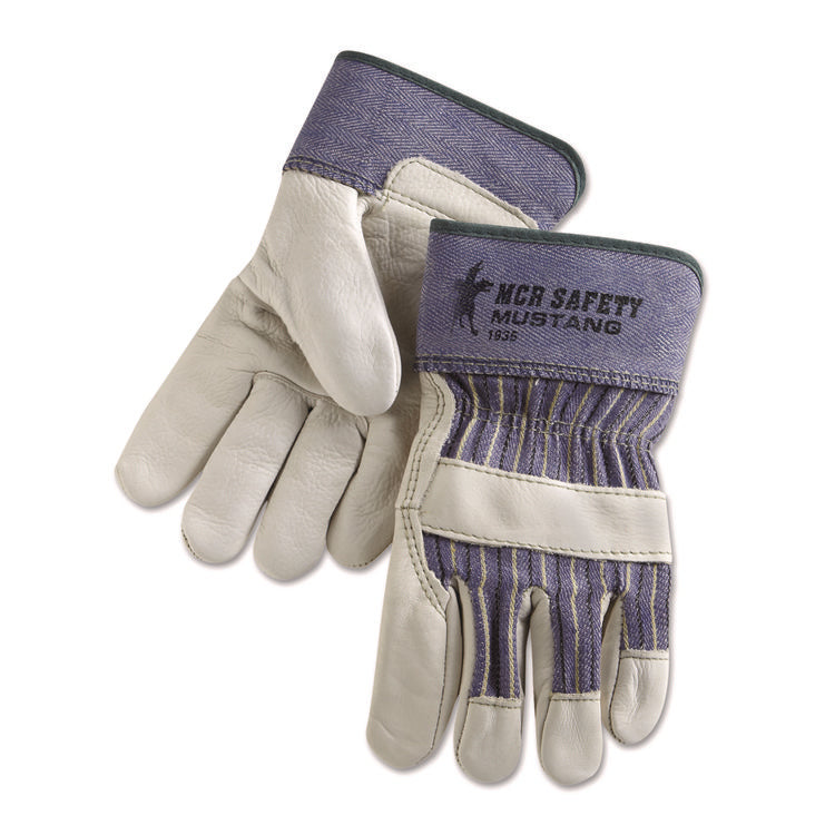 Mustang Grain-Leather-Palm Gloves, Medium, Dozen