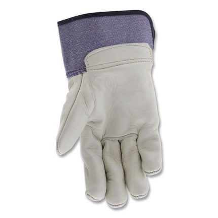 Mustang Leather Palm Gloves, Blue/cream, Large, 12 Pairs