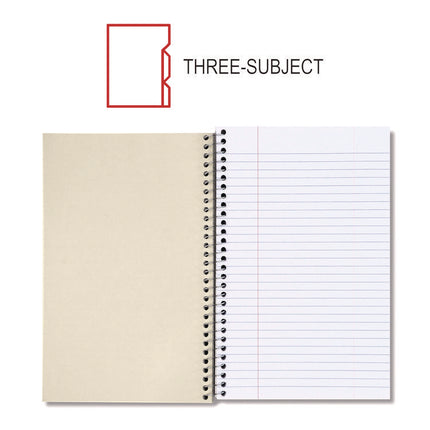 Wirebound Notebook, 3-Subject, Medium/College Rule, Assorted Cover Colors, (120) 9.5 x 6 Sheets, 4/Pack