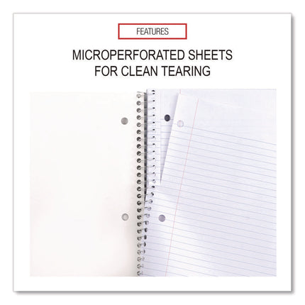 Wirebound Notebook, 5-Subject, Medium/College Rule, Black Cover, (200) 11 x 8.5 Sheets