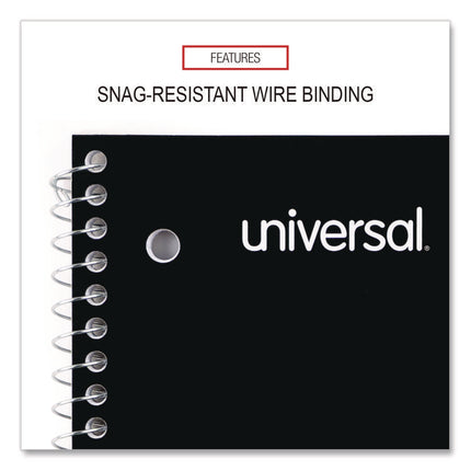 Wirebound Notebook, 1-Subject, Medium/College Rule, Black Cover, (100) 11 x 8.5 Sheets