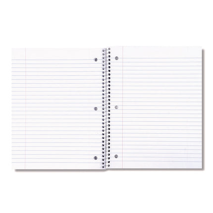 Wirebound Notebook, 1-Subject, Wide/Legal Rule, Black Cover, (70) 10.5 x 8 Sheets
