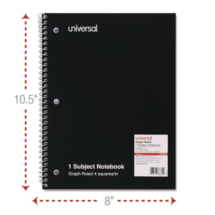 Wirebound Notebook, 1-Subject, Quadrille Rule (4 sq/in), Assorted Cover Colors, (70) 10.5 x 8 Sheets, 4/Pack