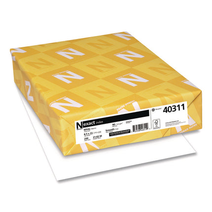 Exact Index Card Stock, 94 Bright, 90 lb Index Weight, 8.5 x 11, White, 250/Pack