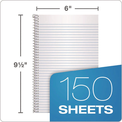 Earthwise by Oxford Recycled Small Notebooks, 3-Subject, Medium/College Rule, Randomly Assorted Covers, (150) 9.5 x 6 Sheets