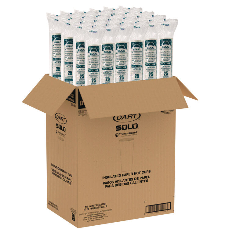 Thermoguard Insulated Paper Hot Cups, 24 oz, White Sustainable Forest Design, 600/Carton