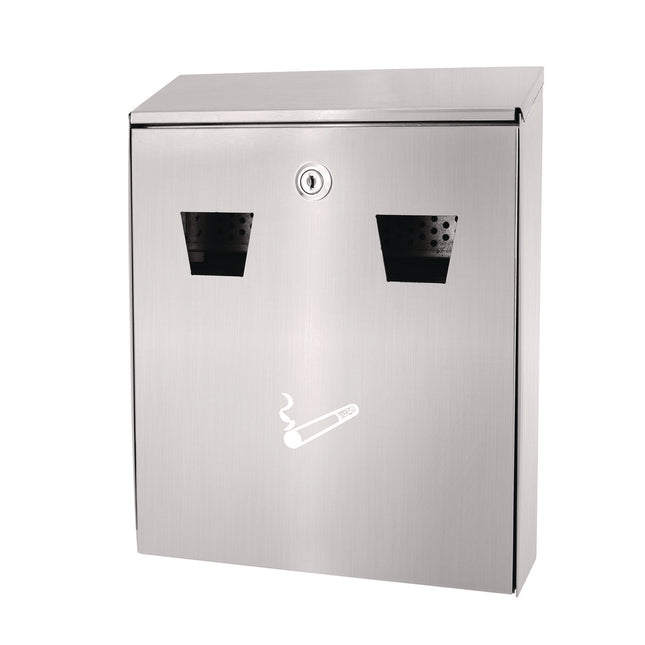 Wall-Mounted Safe Cigarette Disposal Station Outdoor Ashtray, Stainless Steel