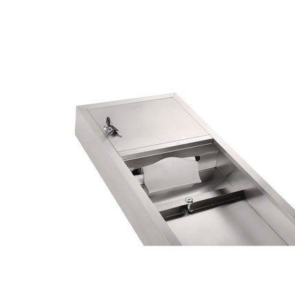 Stainless Steel Surface-Mounted Paper Towel Dispenser with Waste Receptacle, 28 x 4 x 14