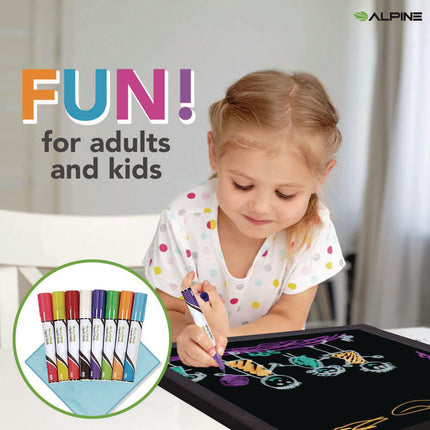 LED Illuminated Hanging Message Writing Board, Black 22" x 30" Surface, Black 23.6" x 31.5" Frame