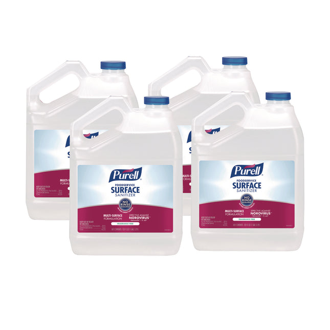 Foodservice Surface Sanitizer, Fragrance Free, 1 Gal Bottle, 4/carton