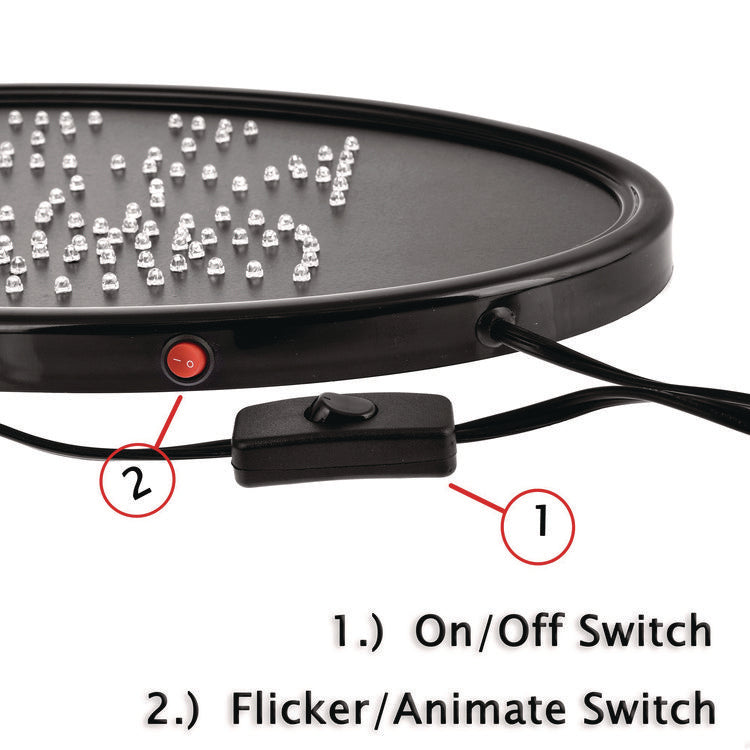 LED Oval Pizza Sign, 23 x 14, Black Frame, Green/Orange/Red/White Graphics
