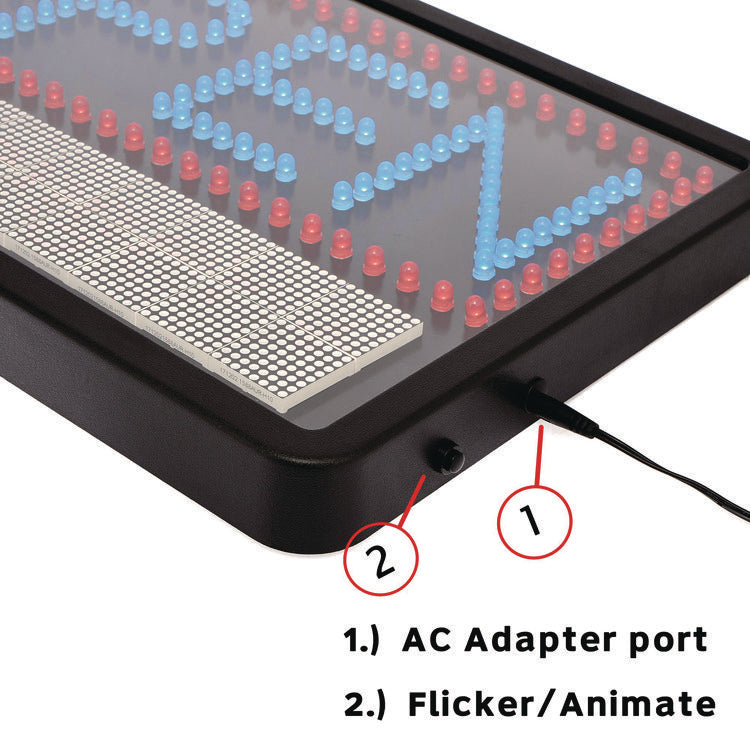 LED Programmable Message Board Open Sign, 22 x 13, Black Frame, Blue/Red Graphics