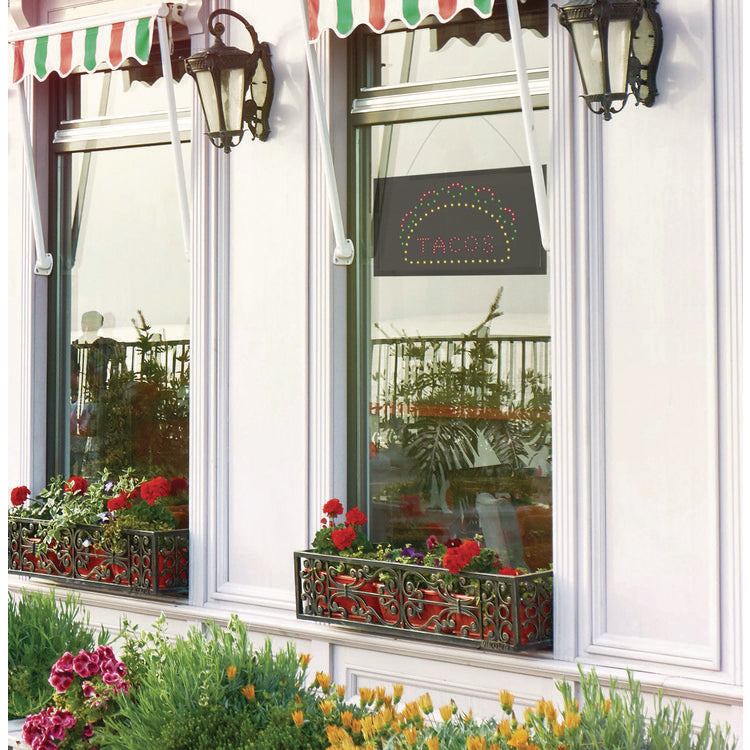 LED Rectangular TACO Sign, 19 x 10, Black Frame, Green/Red/Yellow Graphics