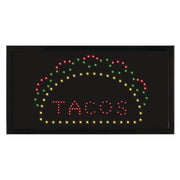 LED Rectangular TACO Sign, 19 x 10, Black Frame, Green/Red/Yellow Graphics