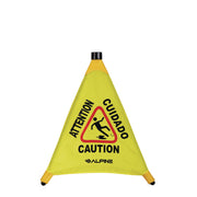 Tri-fold Multi-Lingual Pop-Up Wet Floor Sign, 2.95 x 2.55 x 20, Yellow