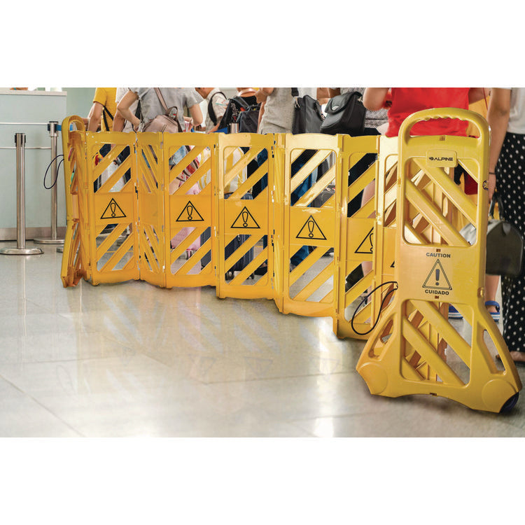 Expandable Portable Fence Barrier Safety Barricade, Plastic, 1.97 x 153.54 x 39.76, Yellow