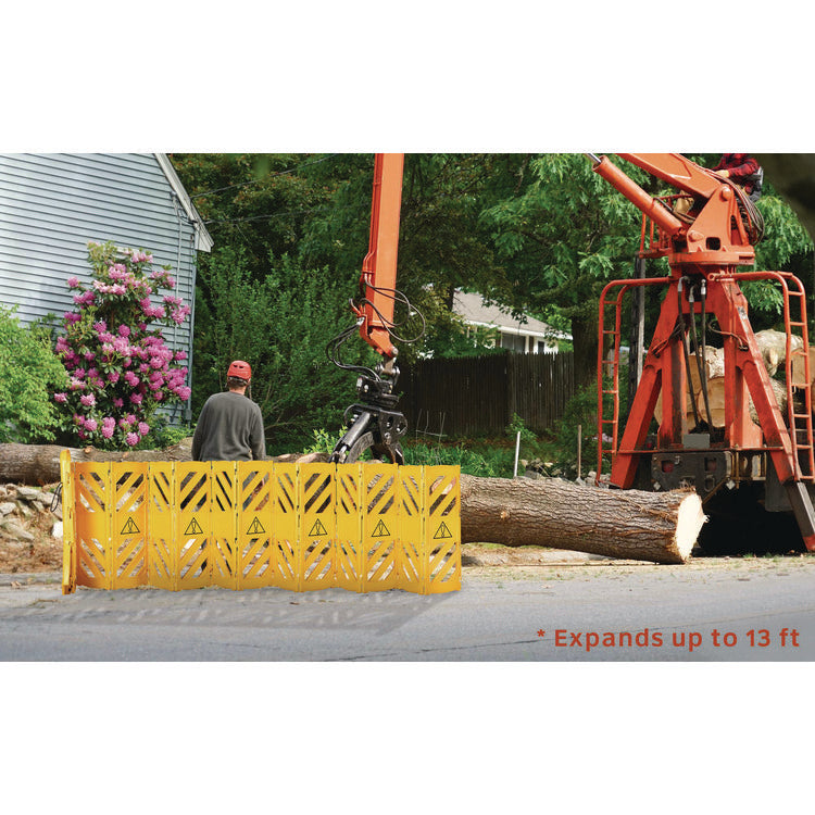 Expandable Portable Fence Barrier Safety Barricade, Plastic, 1.97 x 153.54 x 39.76, Yellow
