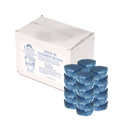 Drop-In Tank Non-Para Cleaner Block, Unscented, Blue, 24/box, 3 Boxes/carton