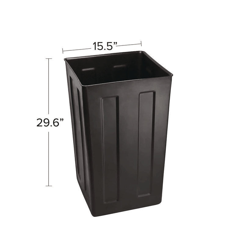 40 Gallon Rigid Plastic Waterproof Square Trash Can Insert Liner for Indoor/Outdoor Trash Can, Plastic, Black