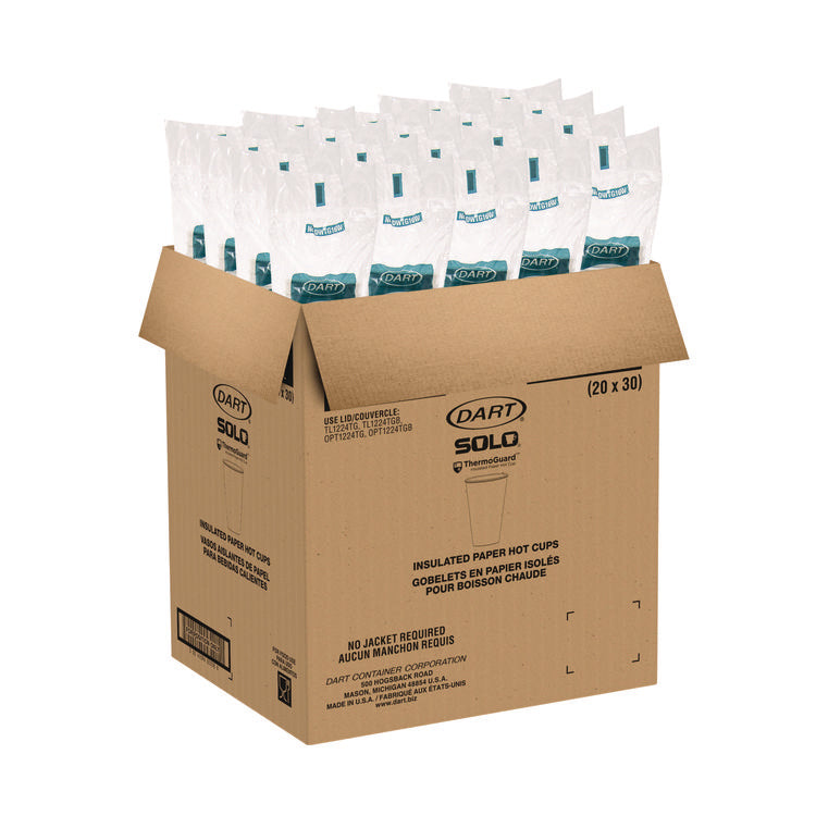 Thermoguard Insulated Paper Hot Cups, 16 oz, White Sustainable Forest Design, 600/Carton