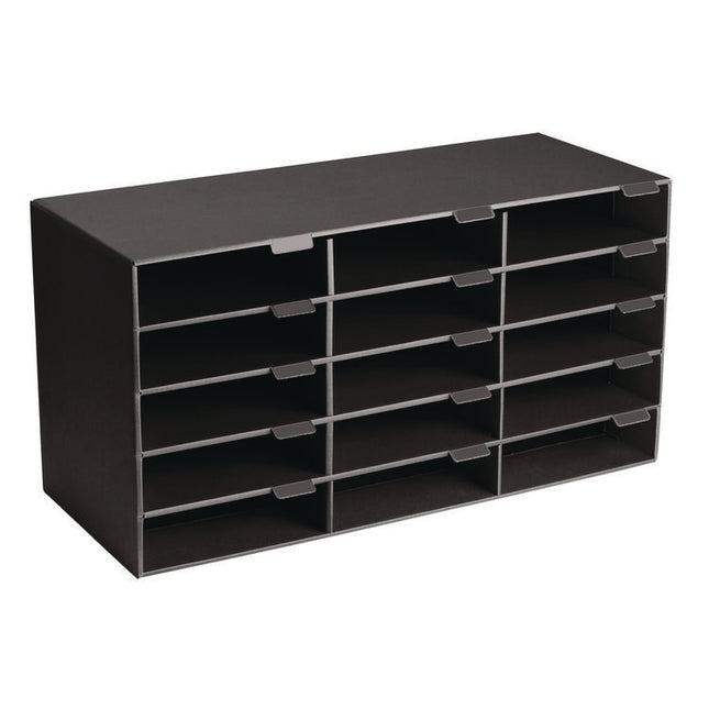 File Classroom Literature Organizer, 15 Sections, Letter Size, 32 x 13 x 17, Black