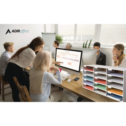 File Classroom Literature Organizer, 15 Sections, Letter Size, 32 x 13 x 17, White