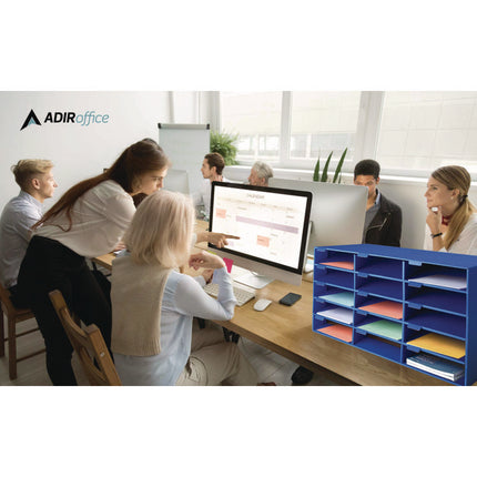 File Classroom Literature Organizer, 15 Sections, Letter Size, 32 x 13 x 17, Blue
