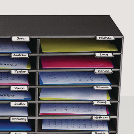 File Classroom Literature Organizer, 30 Sections, Letter Size, 32 x 13 x 21, Black