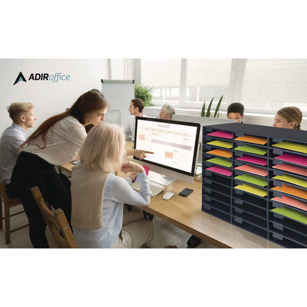 File Classroom Literature Organizer, 30 Sections, Letter Size, 32 x 13 x 21, Black