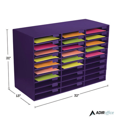 File Classroom Literature Organizer, 30 Sections, Letter Size, 32 x 13 x 21, Purple