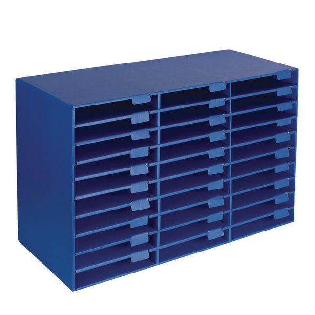 File Classroom Literature Organizer, 30 Sections, Letter Size, 32 x 13 x 21, Blue