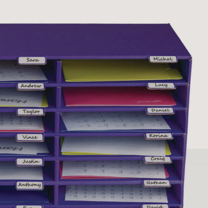 File Classroom Literature Organizer, 30 Sections, Letter Size, 32 x 13 x 21, Purple