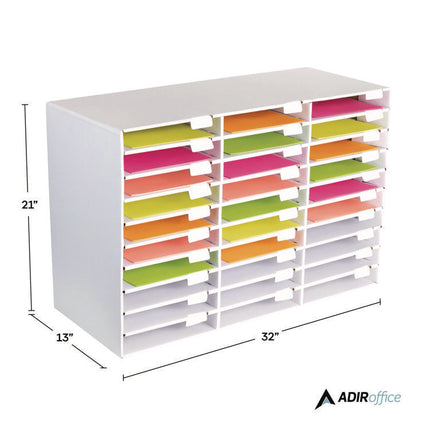 File Classroom Literature Organizer, 30 Sections, Letter Size, 32 x 13 x 21, White