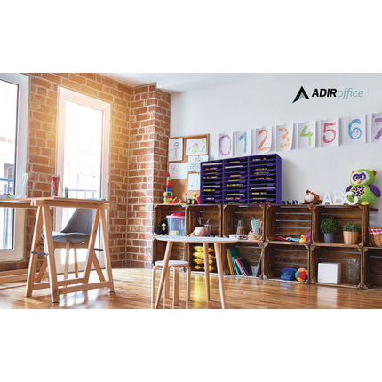 File Classroom Literature Organizer, 30 Sections, Letter Size, 32 x 13 x 21, Purple