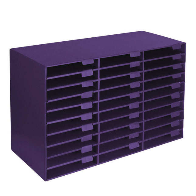File Classroom Literature Organizer, 30 Sections, Letter Size, 32 x 13 x 21, Purple