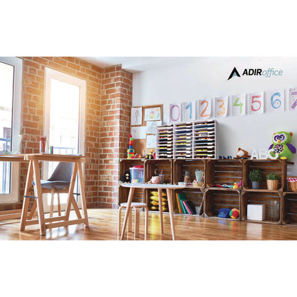 File Classroom Literature Organizer, 30 Sections, Letter Size, 32 x 13 x 21, White
