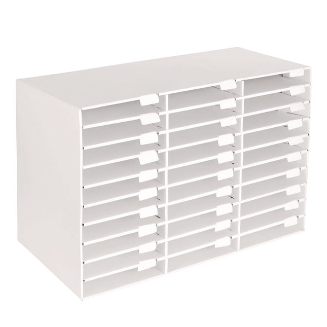 File Classroom Literature Organizer, 30 Sections, Letter Size, 32 x 13 x 21, White