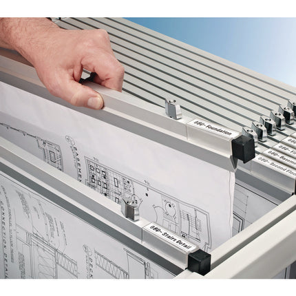 Blueprint Large File Document Hanging Clamps, 18" Wide Documents, 18", Silver, 6 Clamps