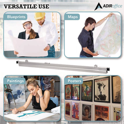 Blueprint Large File Document Hanging Clamps, 42" Wide Document, 42", Silver, 6 Clamps