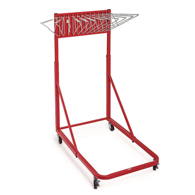 Blueprint Storage Cabinet Rolling Stand, Assorted Document Sizes Accomodated, 27" x 28.5" to 46.5" x 46" to 66", Red
