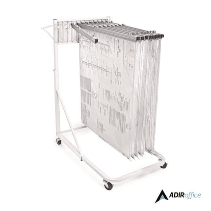 Blueprint Storage Cabinet Rolling Stand, Assorted Document Sizes Accomodated, 27" x 28.5" to 46.5" x 46" to 66", White
