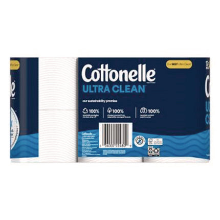 Ultra CleanCare Toilet Paper, Strong Bath Tissue, Septic Safe, 1-Ply, White, 284 Sheets/Roll, 12 Rolls/Pack, 4 Packs/Carton