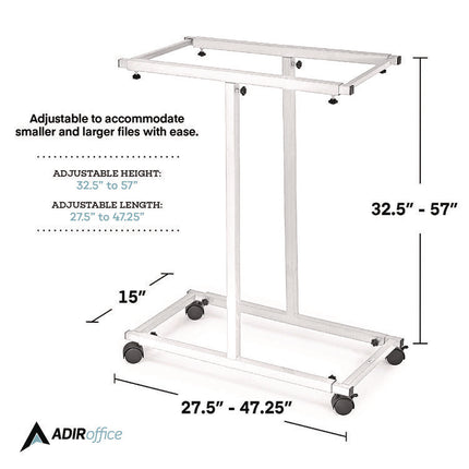 Blueprint Storage Cabinet Steel Vertical Plan Center, Assorted Document Sizes, 15" x 27" to 47.25" x 32.5" to 57", White