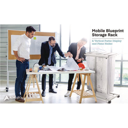 Blueprint Storage Cabinet Steel Vertical Plan Center, Asst Document Sizes, 15" x 27" to 47.25" x 32.5" to 57", Gray