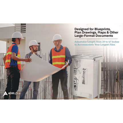 Expandable Blueprint Storage Cabinet Mobile Plan Center, Assorted Document Sizes, 20.5" x 28" to 46.5" x 50.75", Beige