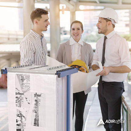 Expandable Blueprint Storage Cabinet Mobile Plan Center, Assorted Document Sizes, 20.5" x 28" to 46.5" x 50.75", Blue