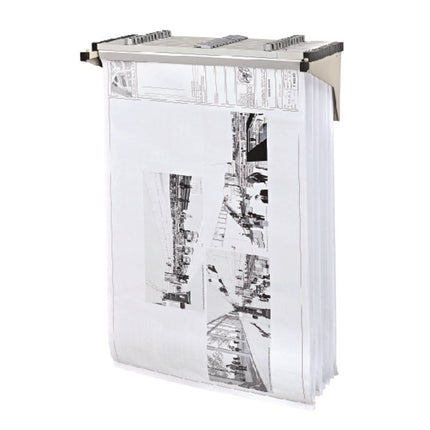 Drop Lift Blueprint Storage Wall Rack, Assorted Document Sizes Accommodated, 7.9" x 1.2" x 7.1", Gray