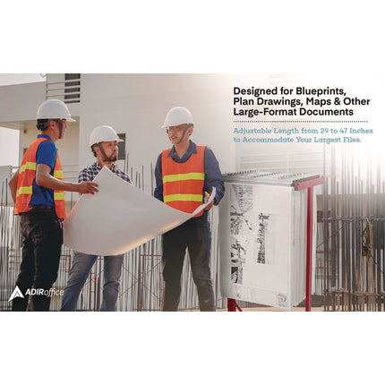 Expandable Blueprint Storage Cabinet Mobile Plan Center, Assorted Document Sizes, 20.5" x 28" to 46.5" x 50.75", Red